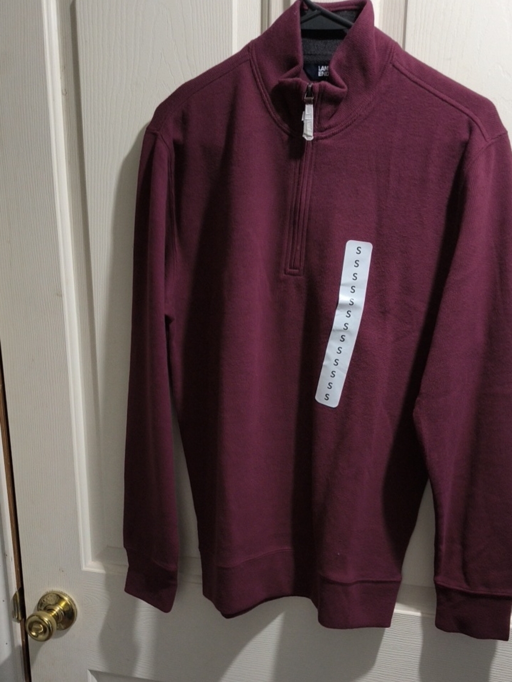 Lands' End Men's Quarter-Zip Sweater - Burgundy